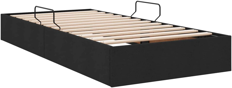 Otomano lovos rėmas su saugykla Juodas 90 x 190 cm audinys