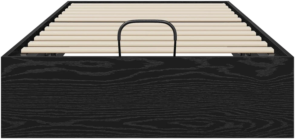 Lova Otomano lovos rėmas su saugykla Juodas Ąžuolas 80,5 x 200 cm