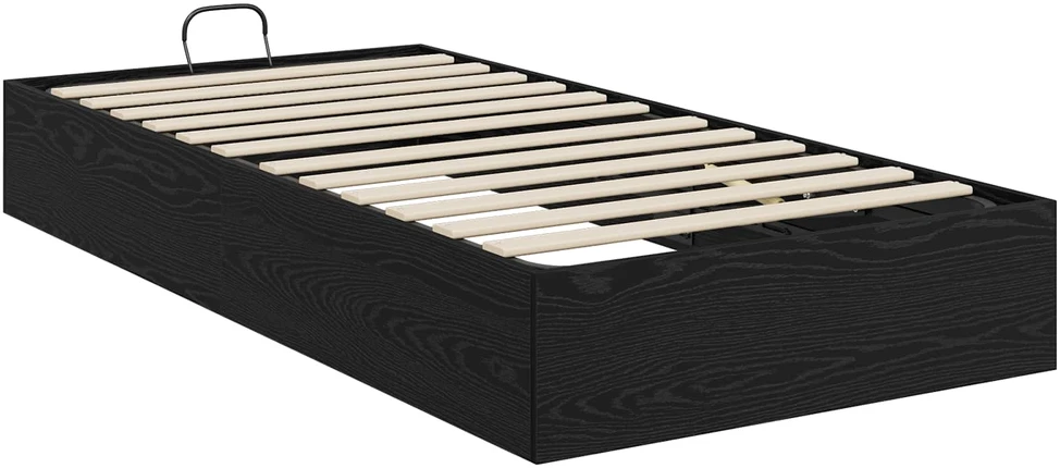 Lova Otomano lovos rėmas su saugykla Juodas Ąžuolas 80,5 x 200 cm