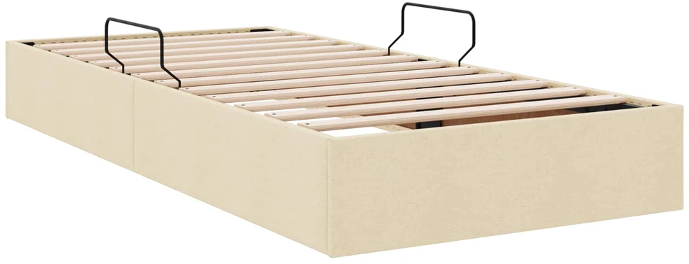 Otomano lovos rėmas su saugykla Kremas 90 x 200 cm audinys