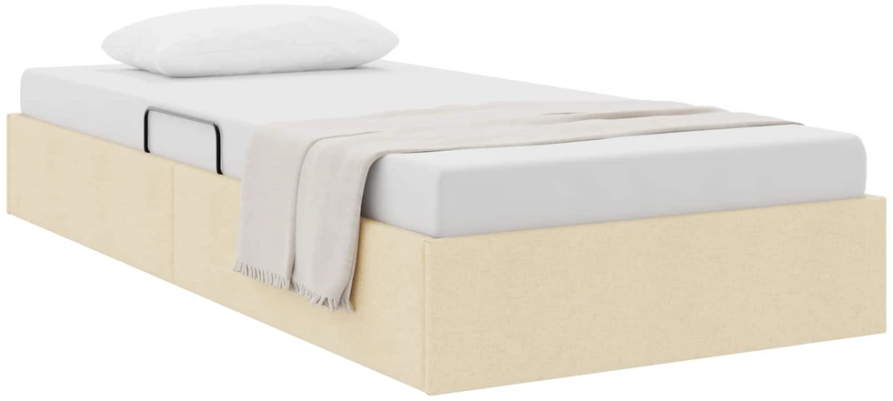 Otomano lovos rėmas su saugykla Kremas 90 x 200 cm audinys