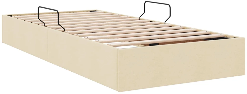 Otomano lovos rėmas su saugykla Kremas 90 x 200 cm audinys