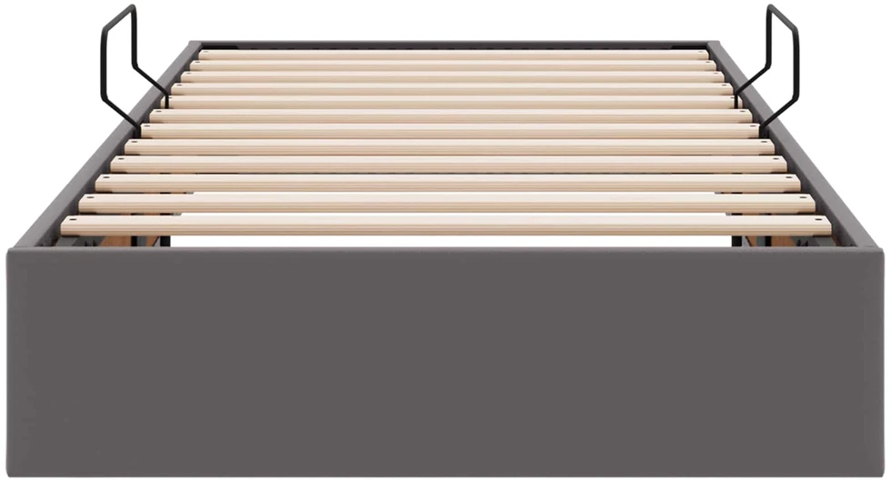 Otomano lovos rėmas su saugykla Pilka 90 x 190 cm Dirbtinė oda