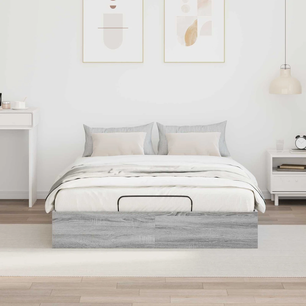 Lova Otomano lovos rėmas su saugykla Pilka Sonoma 193 x 135 x 25 cm