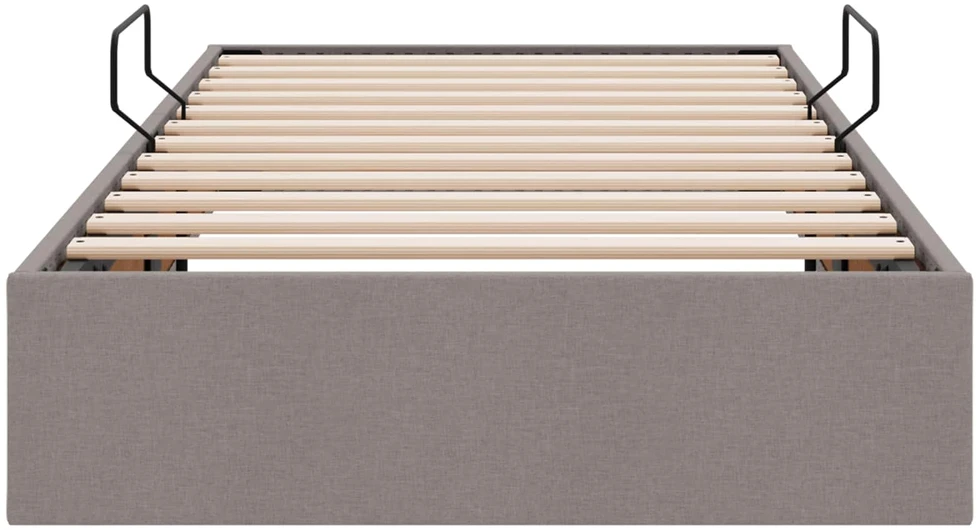 Otomano lovos rėmas su saugykla Taupe 100 x 200 cm audinys