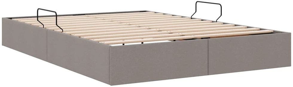 Otomano lovos rėmas su saugykla Taupe 140 x 200 cm audinys