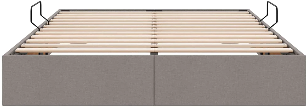 Otomano lovos rėmas su saugykla Taupe 140 x 200 cm audinys