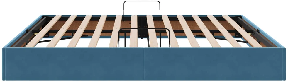 Otomano lovos rėmas Tamsiai mėlyna 200 x 200 cm Aksomas