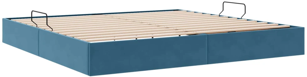 Otomano lovos rėmas Tamsiai mėlyna 200 x 200 cm Aksomas