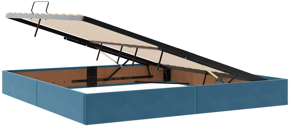 Otomano lovos rėmas Tamsiai mėlyna 200 x 200 cm Aksomas