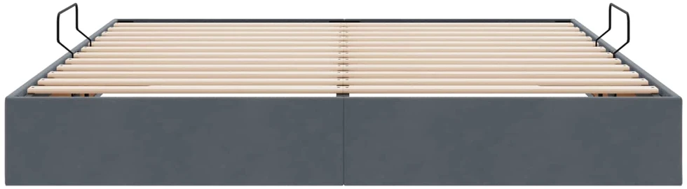 Otomano lovos rėmas Tamsiai pilka 160 x 200 cm Aksomas