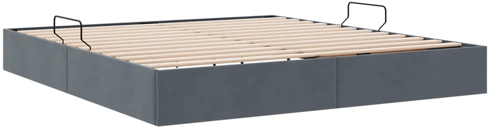 Otomano lovos rėmas Tamsiai pilka 160 x 200 cm Aksomas
