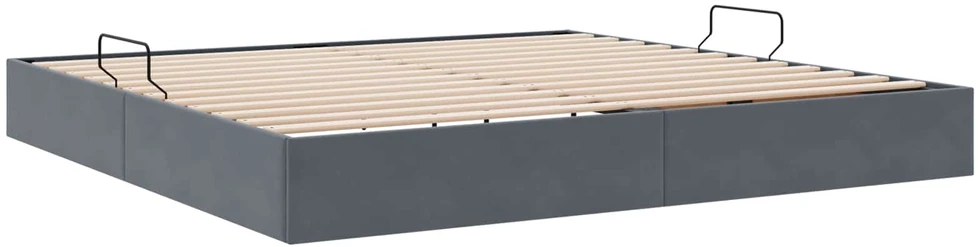 Otomano lovos rėmas Tamsiai pilka 200 x 200 cm Aksomas