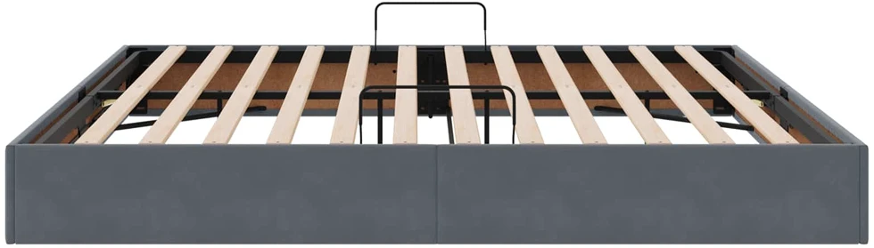 Otomano lovos rėmas Tamsiai pilka 200 x 200 cm Aksomas