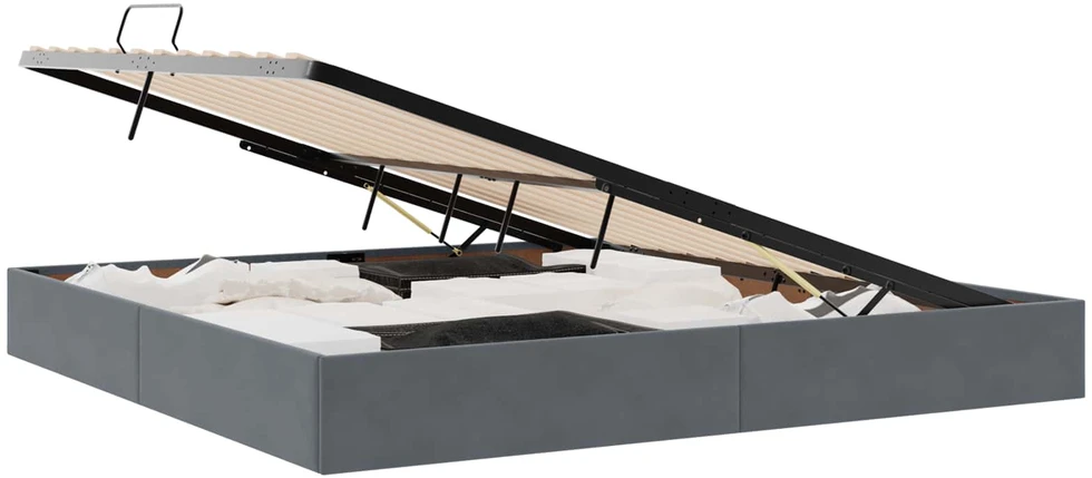 Otomano lovos rėmas Tamsiai pilka 200 x 200 cm Aksomas