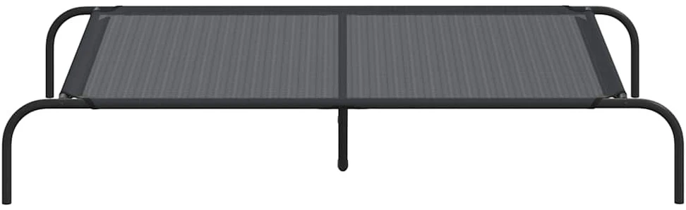 paaukštinta lova šuniui juoda 130x80x20 cm tekstilės ir plieno