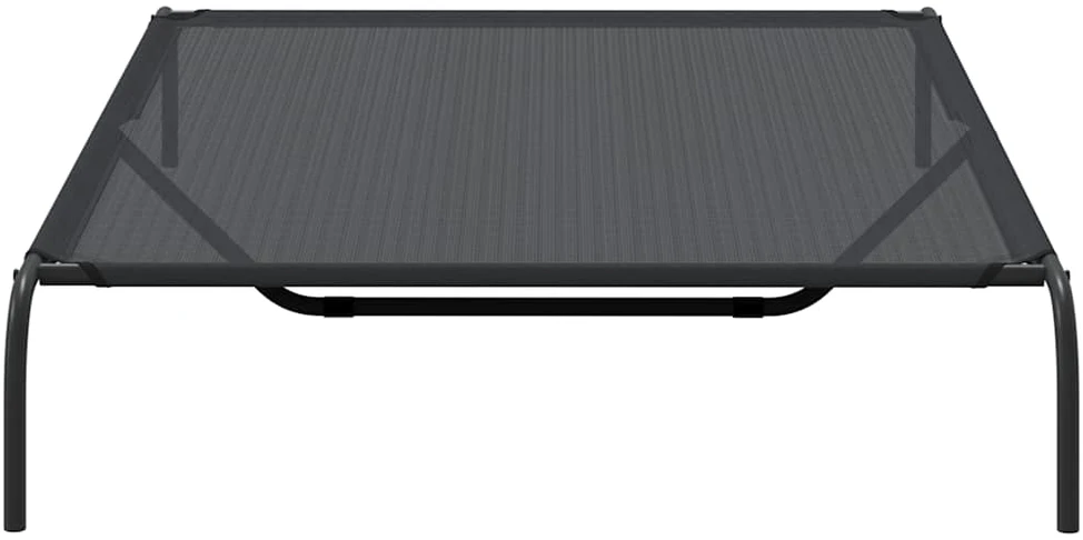paaukštinta lova šuniui juoda 150x90x20 cm tekstilės ir plieno