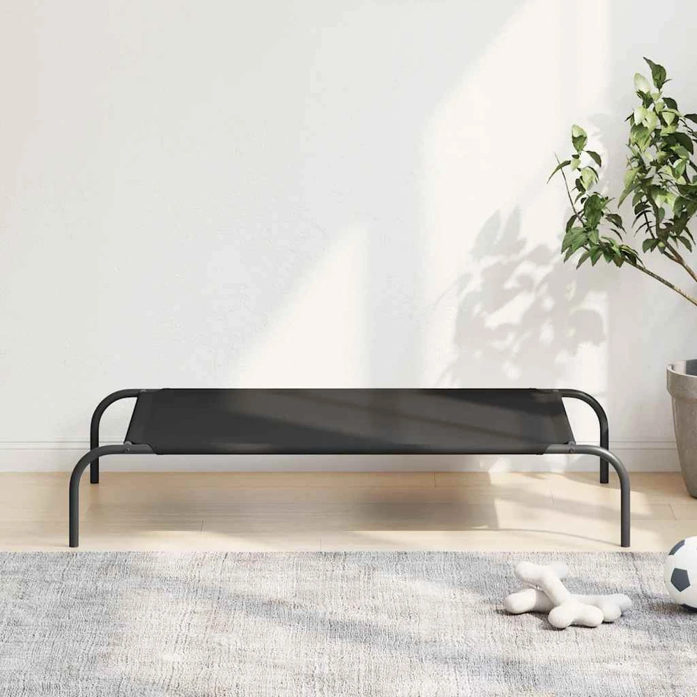 paaukštinta šunų lova juoda 110x65x20 cm Oksfordo audinys