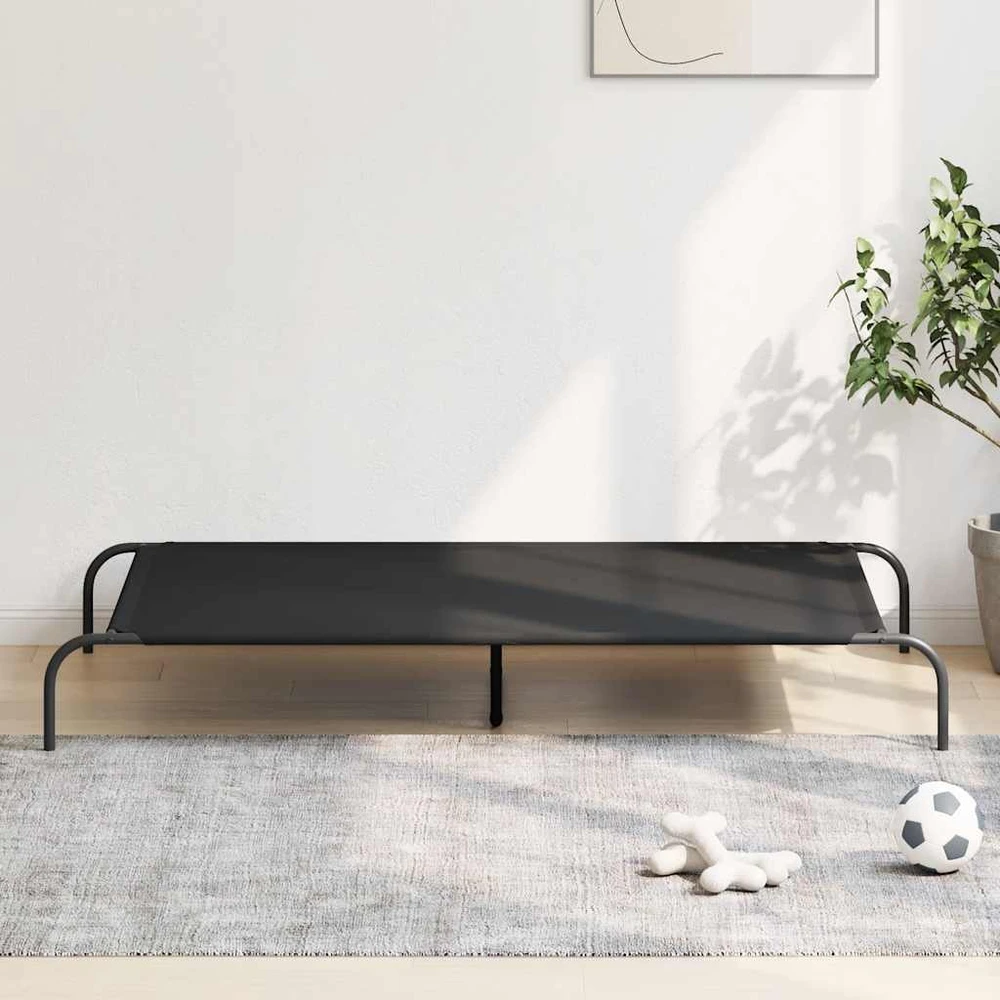 paaukštinta šunų lova juoda 150x90x20 cm Oksfordo audinys