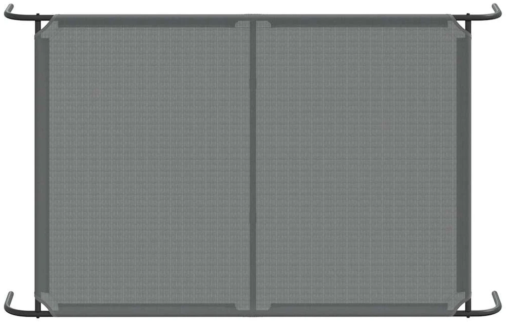 paaukštinta šunų lova, pilka 150x90x20 cm tekstilės ir plieno
