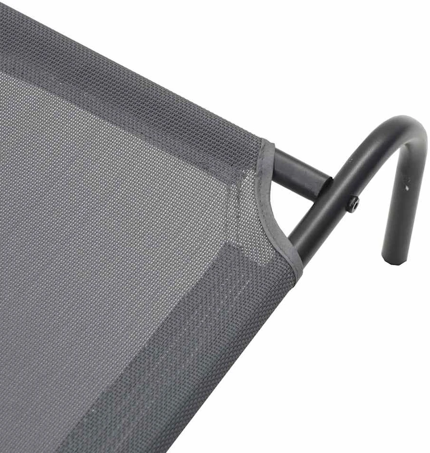 paaukštinta šunų lova, pilka 150x90x20 cm tekstilės ir plieno