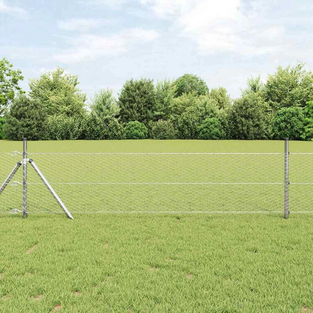 Heksagonalinė tvoros tvirtinimo sistema 10 x 0,4 m Sidabrinė