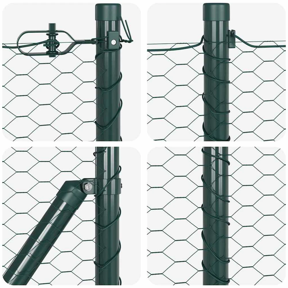 Heksagonalinė tvoros tvirtinimo sistema 10 x 0,5 m Žalia