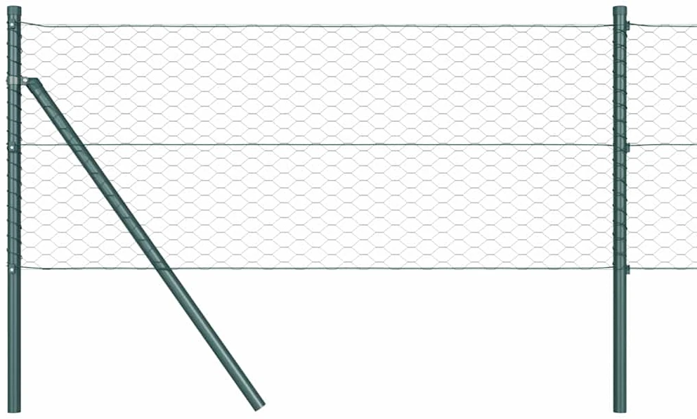 Heksagonalinė tvoros tvirtinimo sistema 10 x 0,6 m Žalia