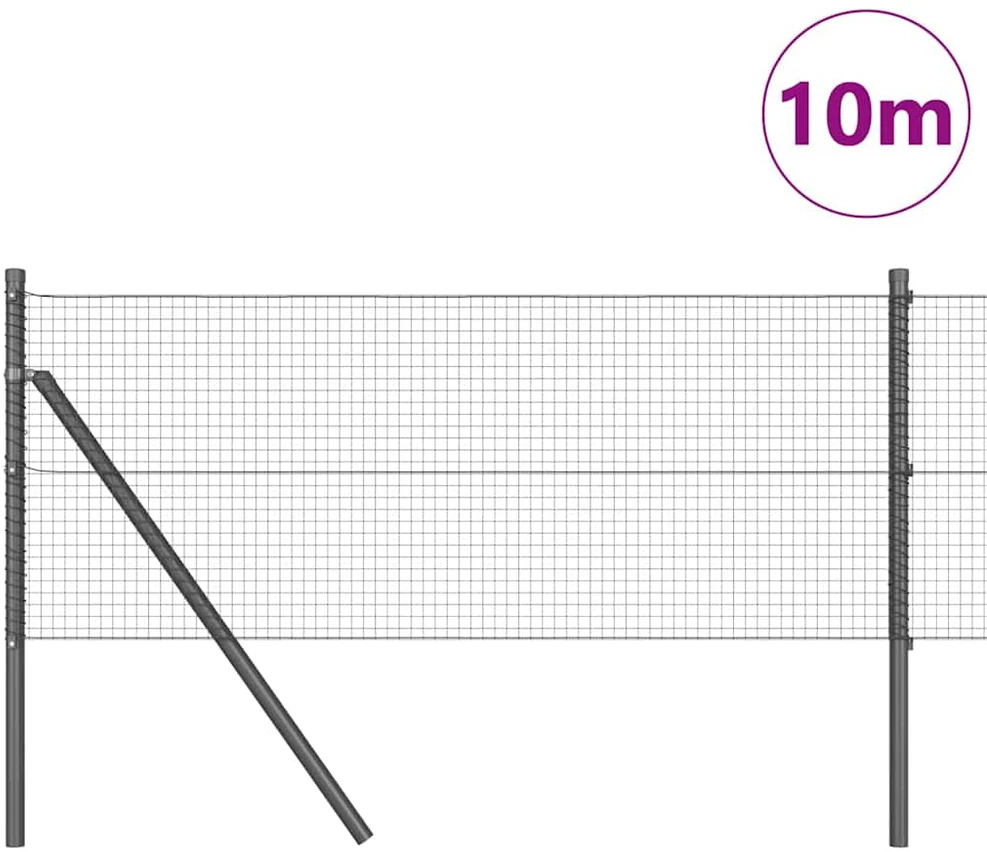 Suvirintas vielos tvora žemės tvirtinimas 10 x 0,6 m Pilka