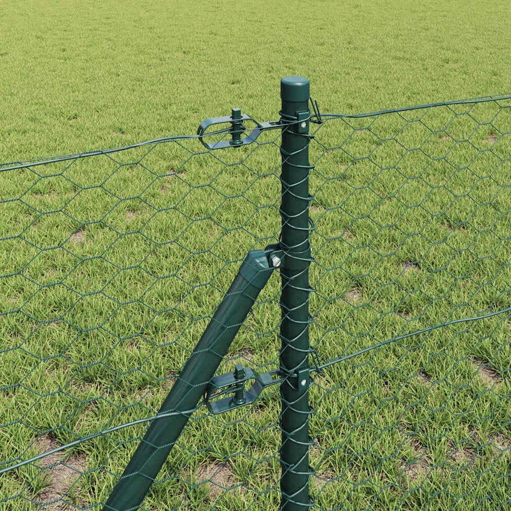 Heksagonalinė tvoros tvirtinimo sistema 10 x 0,6 m Žalia