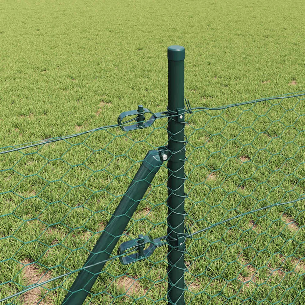 Heksagonalinė tvoros tvirtinimo sistema 10 x 0,8 m Žalia