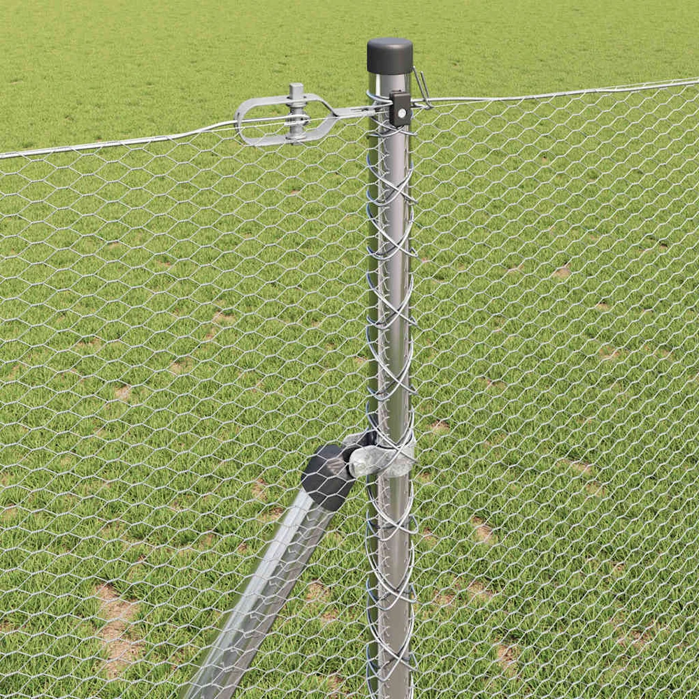 Heksagonalinė tvoros tvirtinimo sistema 10 x 1 m Sidabrinė
