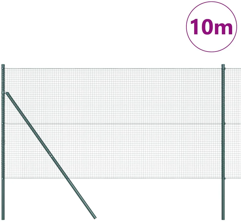Suvirintas vielos tvora žemės tvirtinimas 10 x 1,4 m Žalia