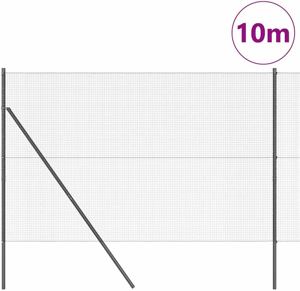 Suvirintas vielos tvora žemės tvirtinimas 10 x 1,5 m Pilka