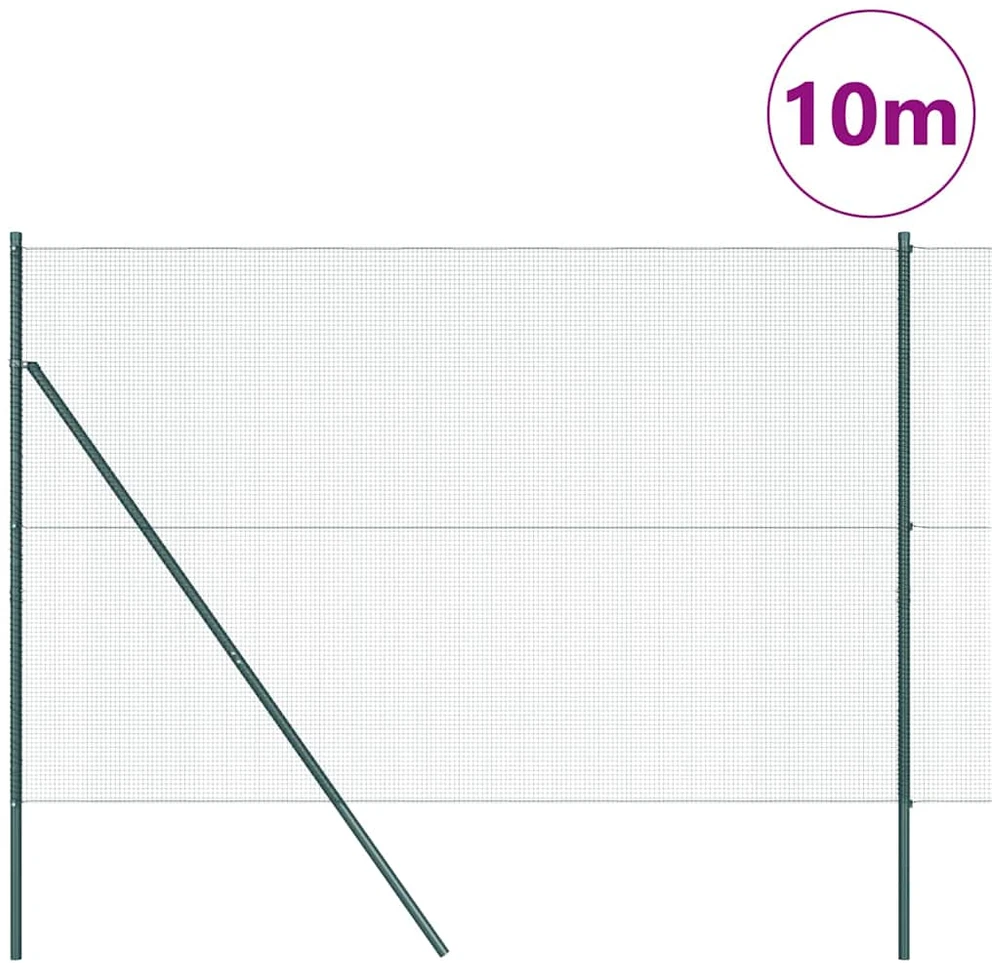 Suvirintas vielos tvora žemės tvirtinimas 10 x 1,6 m Žalia