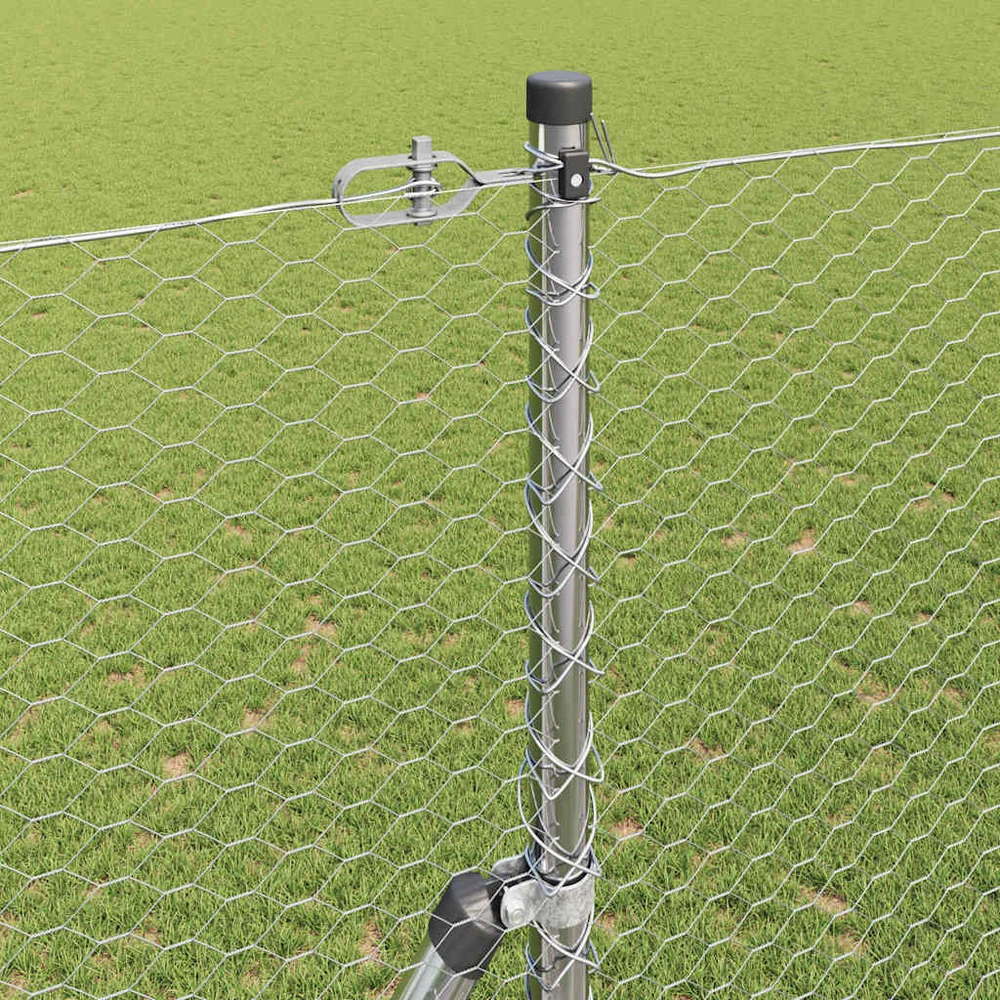 Heksagonalinė tvoros tvirtinimo sistema 10 x 1,6 m Sidabrinė