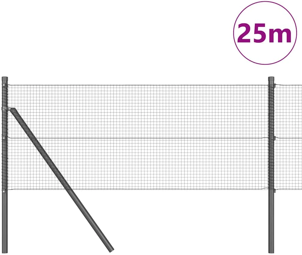 Suvirintas vielos tvora žemės tvirtinimas 25 x 0,4 m Pilka