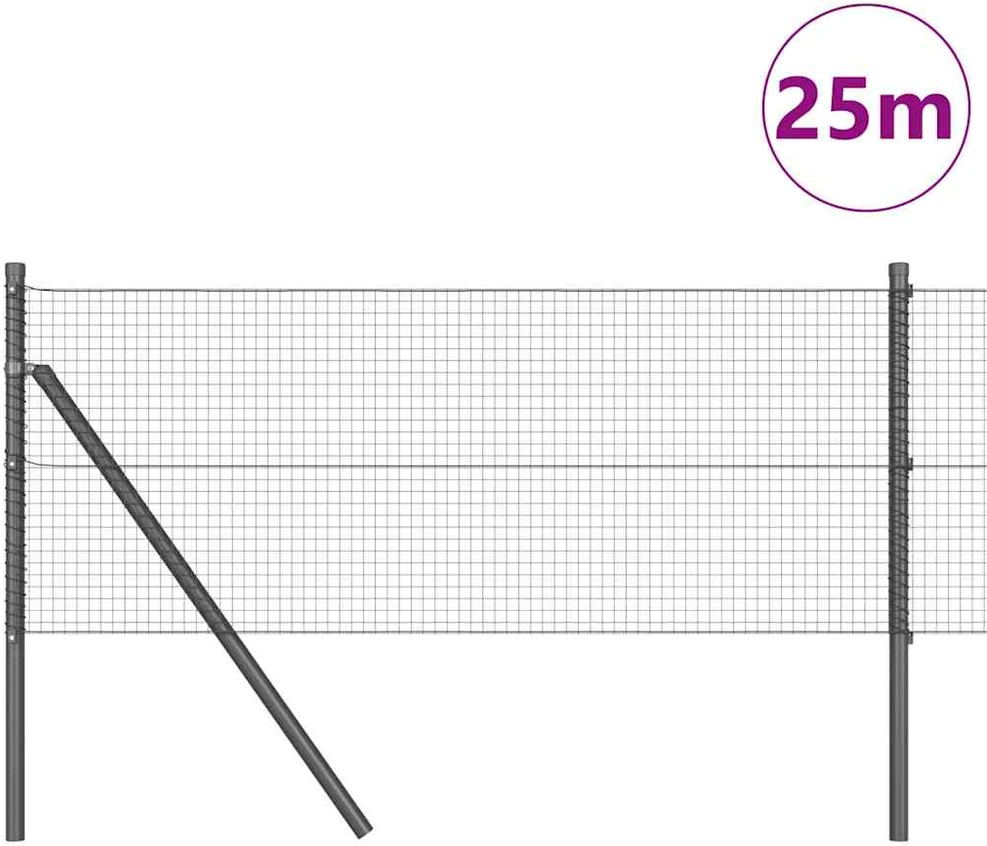 Suvirintas vielos tvora žemės tvirtinimas 25 x 0,6 m Pilka