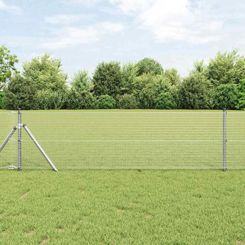 Suvirintas vielos tvora žemės tvirtinimas 25 x 0,8 m Sidabrinė