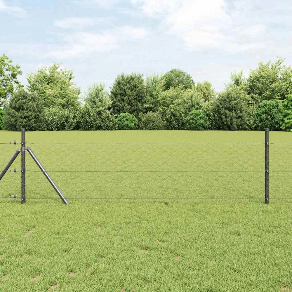 Heksagonalinė tvoros tvirtinimo sistema 25 x 0,8 m Pilka