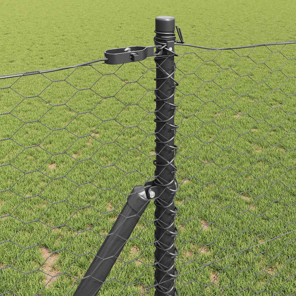 Heksagonalinė tvoros tvirtinimo sistema 25 x 1,2 m Pilka