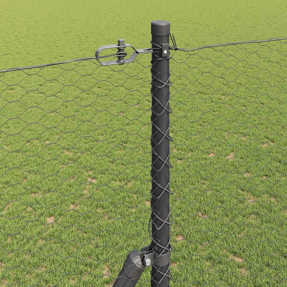 Heksagonalinė tvoros tvirtinimo sistema 25 x 1,6 m Pilka