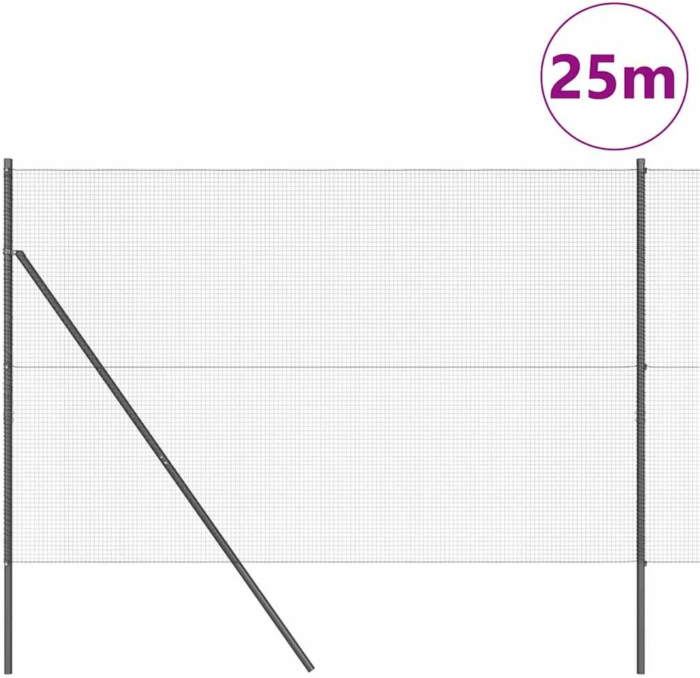 Suvirintas vielos tvora žemės tvirtinimas 25 x 1,6 m Pilka