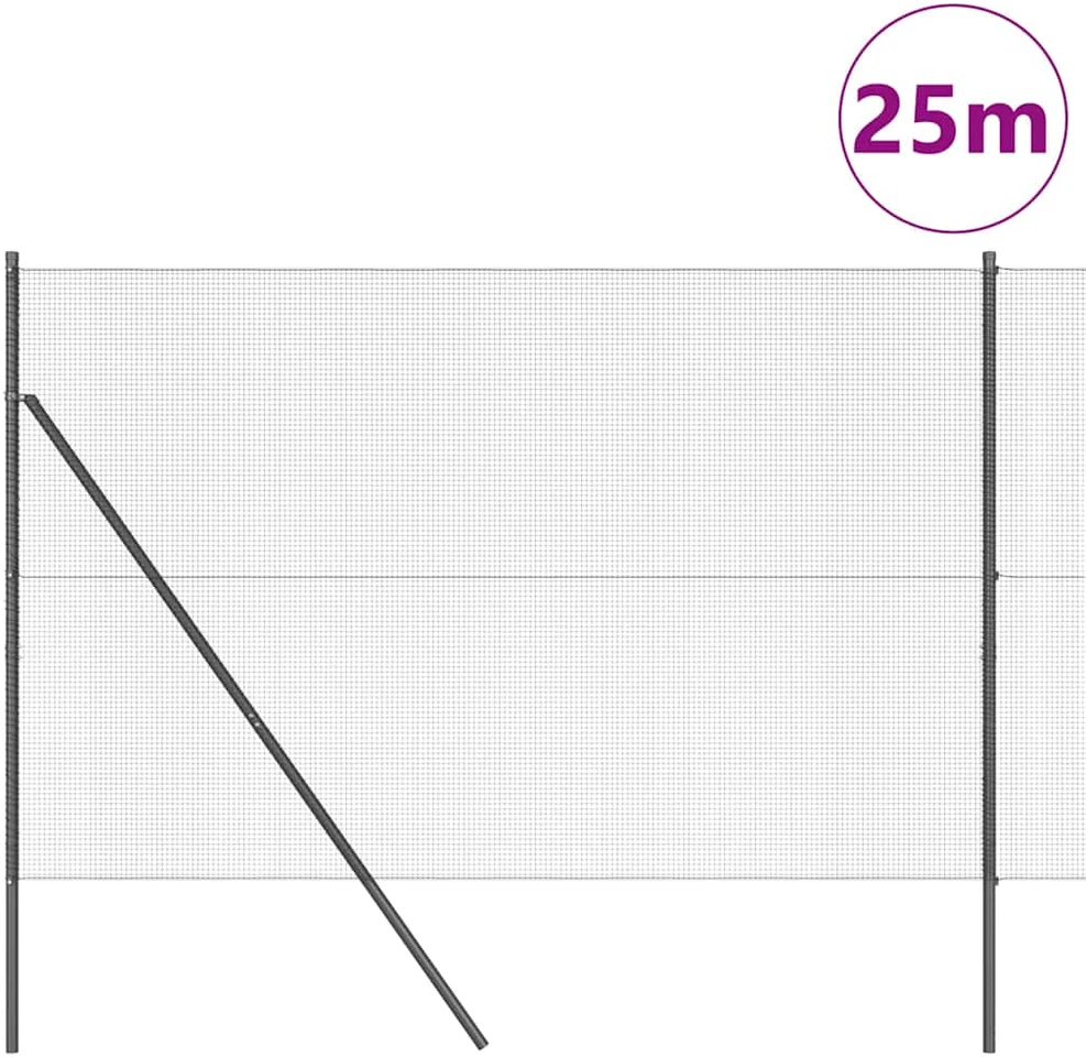 Suvirintas vielos tvora žemės tvirtinimas 25 x 1,6 m Pilka