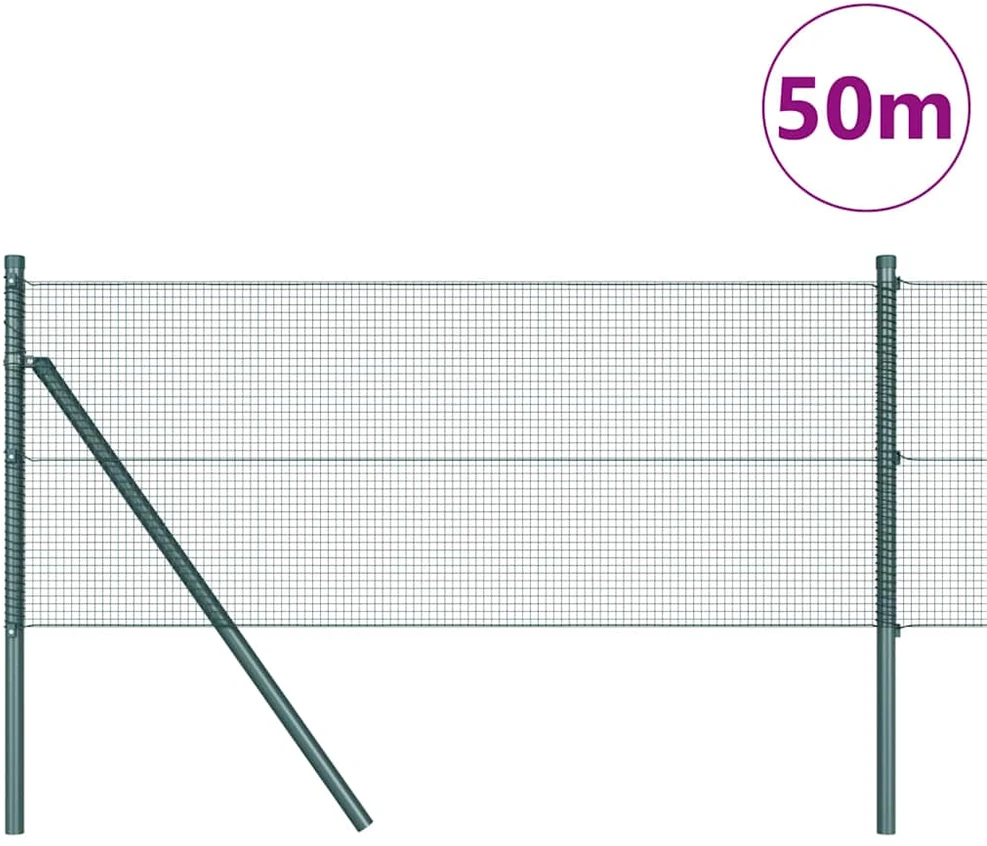 Suvirintas vielos tvora žemės tvirtinimas 50 x 0,4 m Žalia