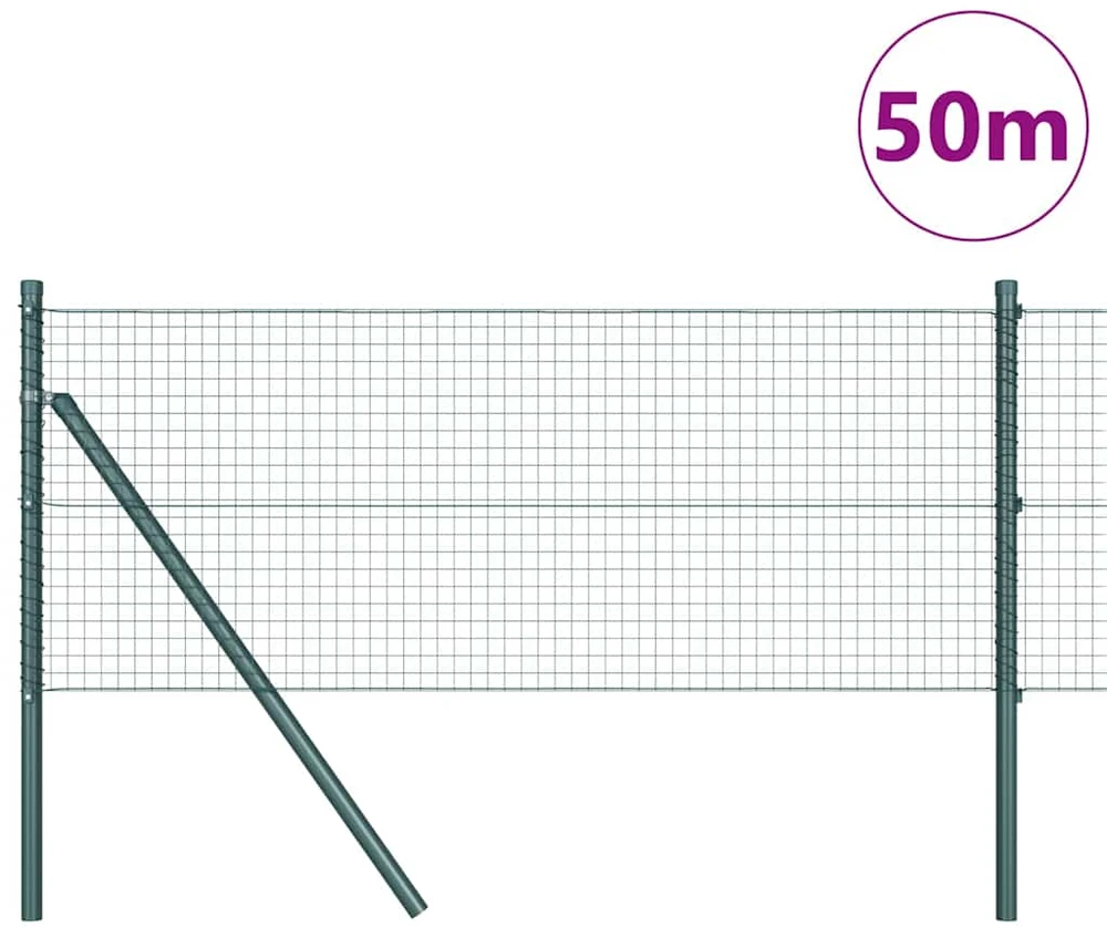 Suvirintas vielos tvora žemės tvirtinimas 50 x 0,4 m Žalia