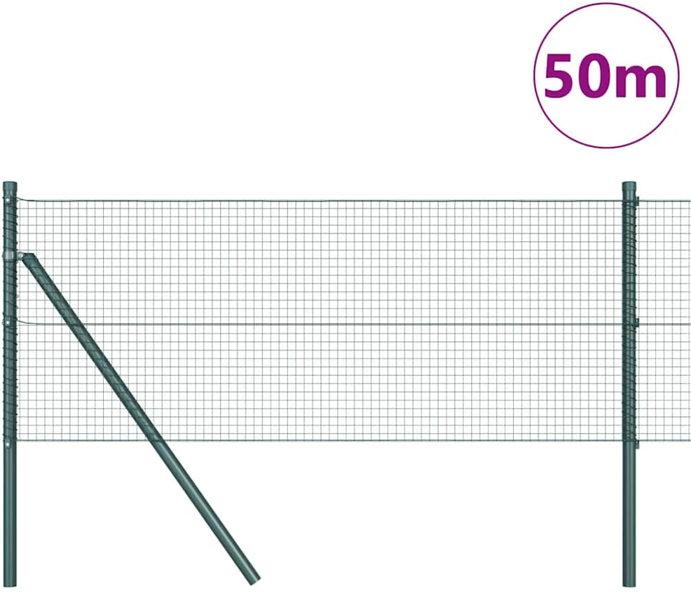 Suvirintas vielos tvora žemės tvirtinimas 50 x 0,5 m Žalia