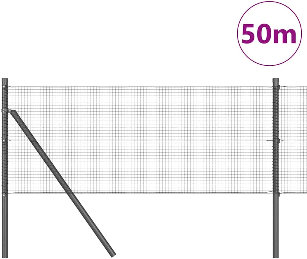 Suvirintas vielos tvora žemės tvirtinimas 50 x 0,5 m Pilka