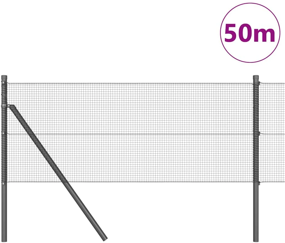 Suvirintas vielos tvora žemės tvirtinimas 50 x 0,8 m Pilka