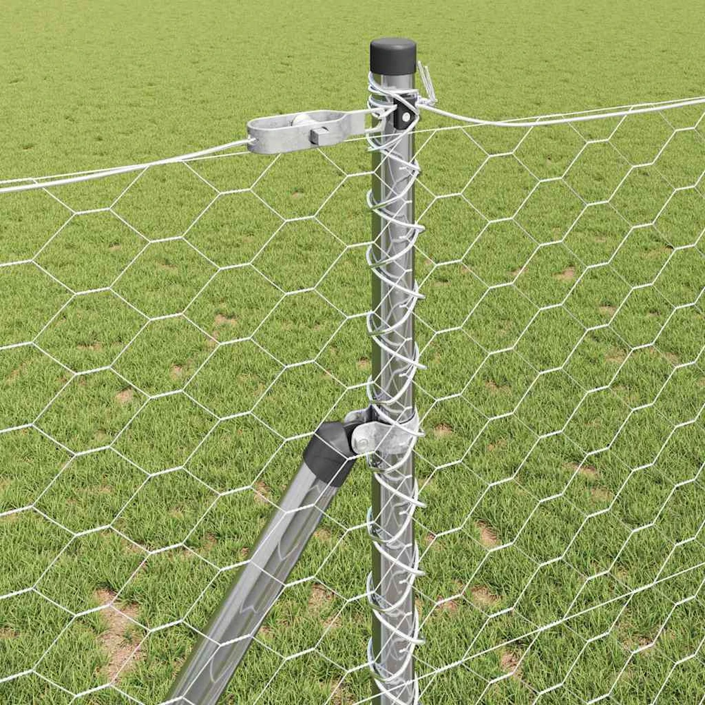 Heksagonalinė tvoros tvirtinimo sistema 50 x 1 m Sidabrinė